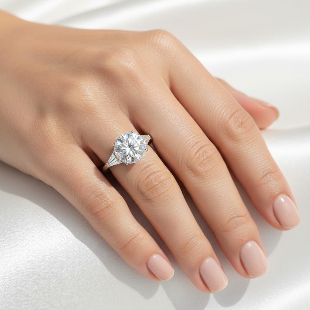 GIA zertifiziert 4,55 Karat D Farbe lupenreinen Diamantring (Rundschliff) im Angebot