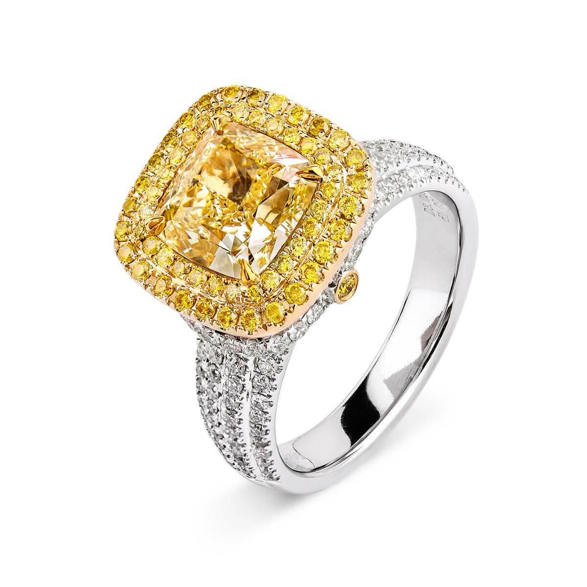 FANCY YELLOW RING - 4.55 CT


Set in 18K White gold


Total fancy yellow diamond weight: 3.50 ct
[ 1 diamond ]
Color: Fancy yellow
Clarity: VS2

Total small fancy yellow diamond weight: 0.32 ct
[ 66 diamonds ]
Color: Fancy yellow
Clarity: VS

Total