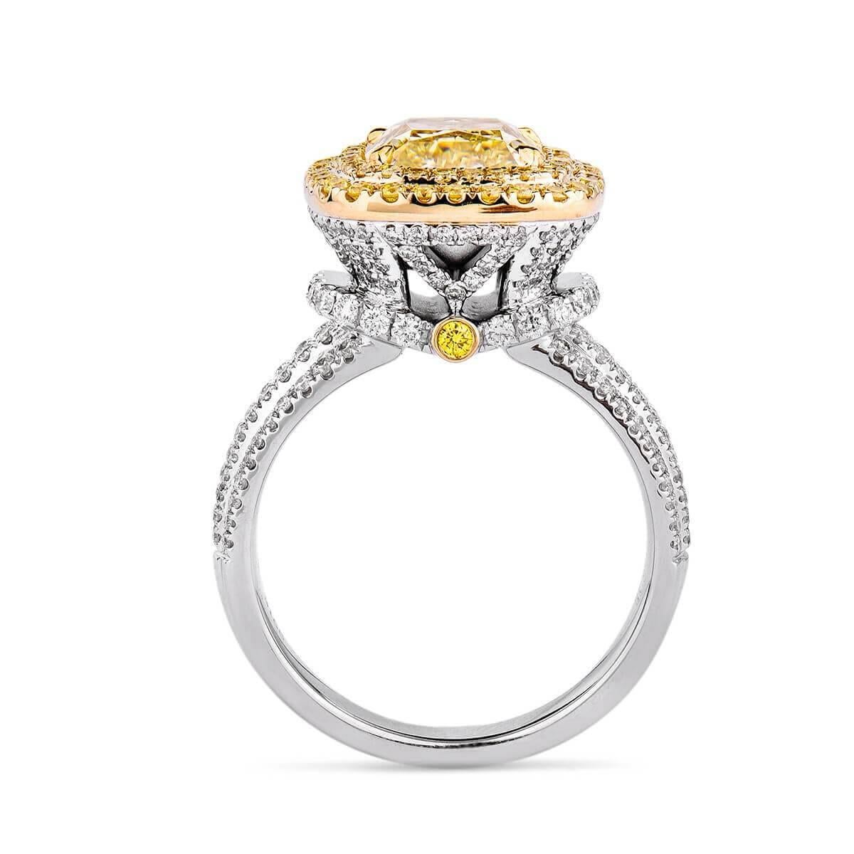 Modern GIA Certified 4.55 Carat Fancy Yellow Ring For Sale