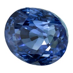 Unheated 4.56 ct. Blue Sapphire Oval GIA, Loose 3-Stone Engagement Ring Gemstone