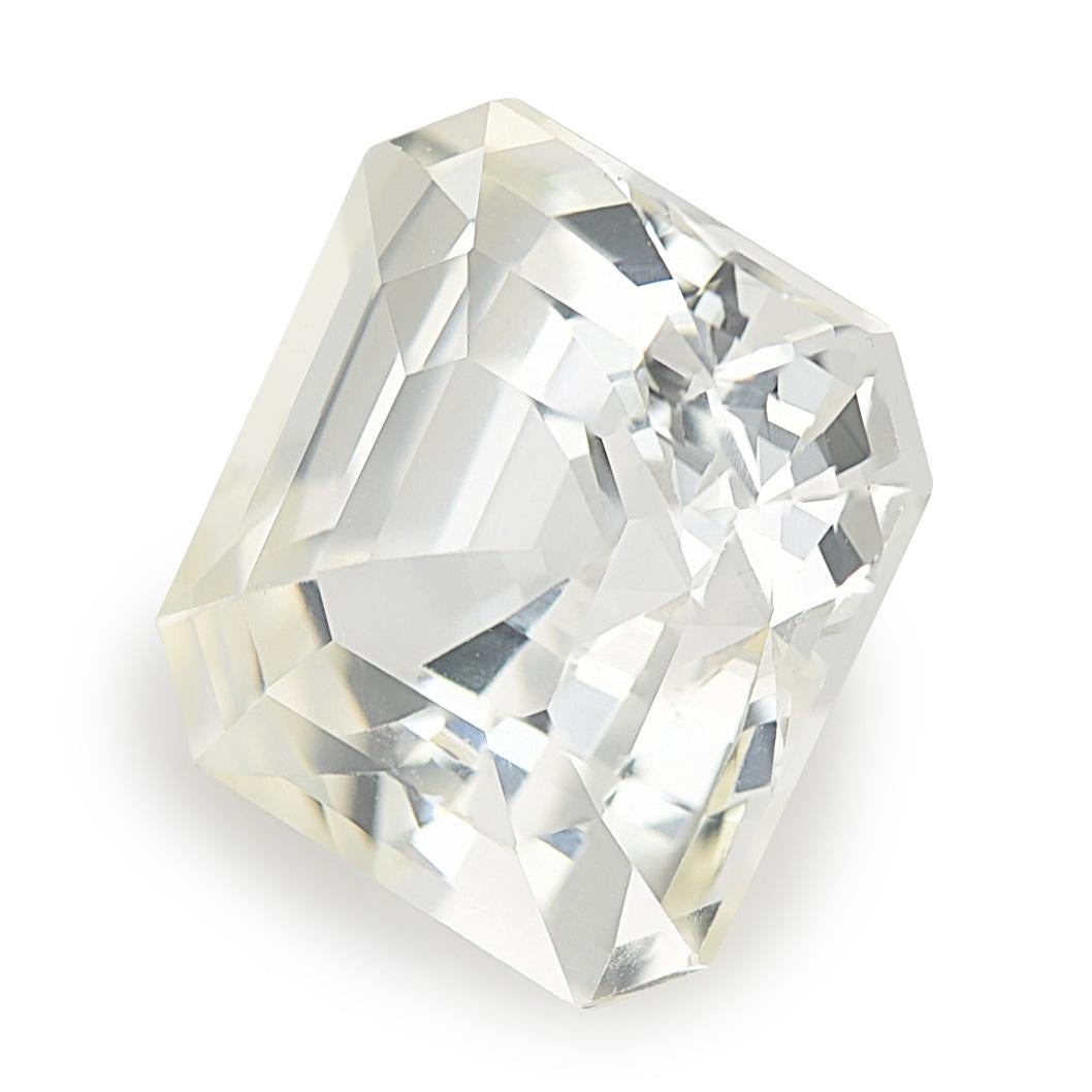 Octagon Cut GIA Certified 4.60 Carats Unheated White Sapphire For Sale