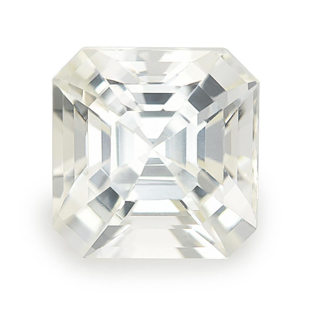 Women's or Men's GIA Certified 4.60 Carats Unheated White Sapphire For Sale