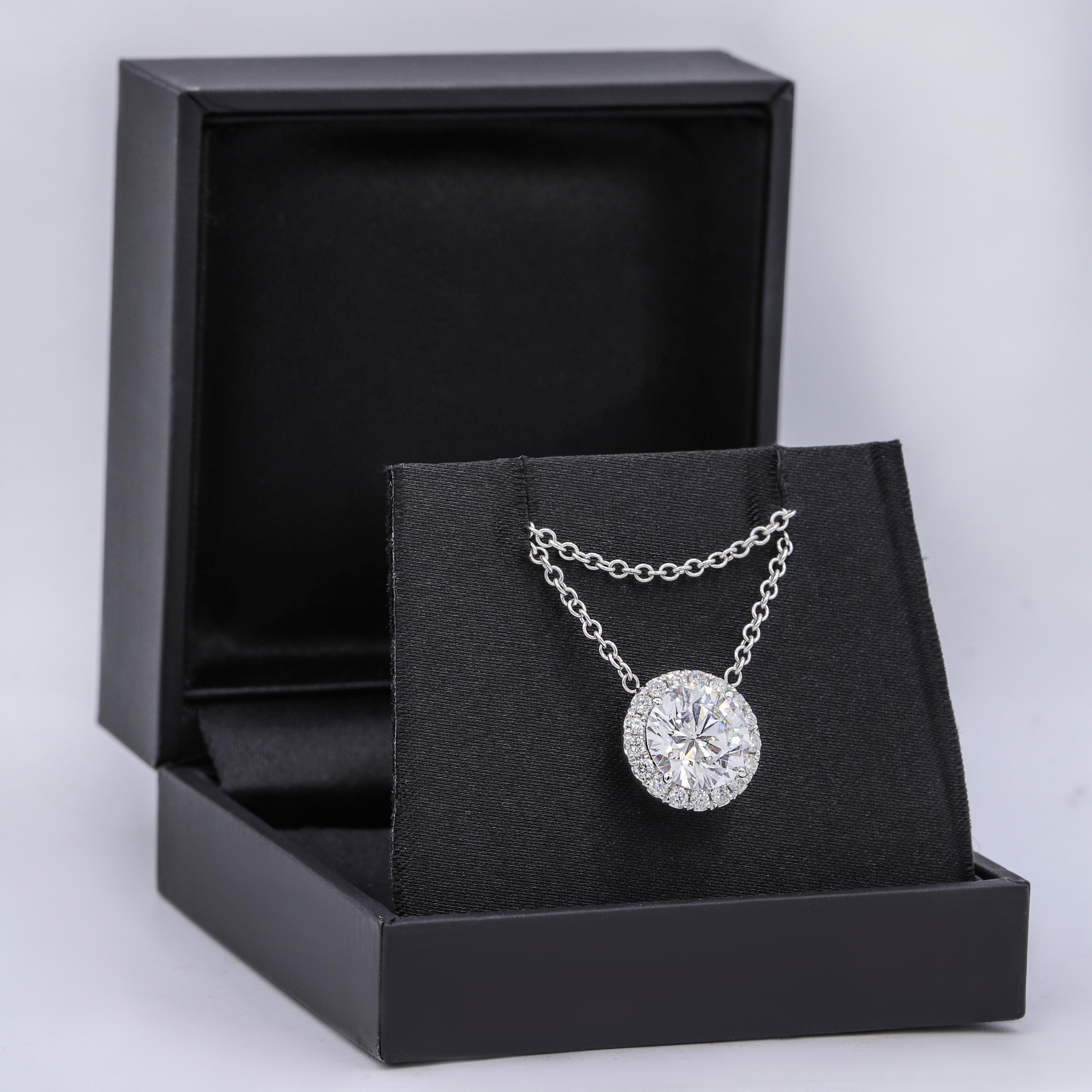 Round Cut GIA Certified 4.61 Carat Diamond Pendant