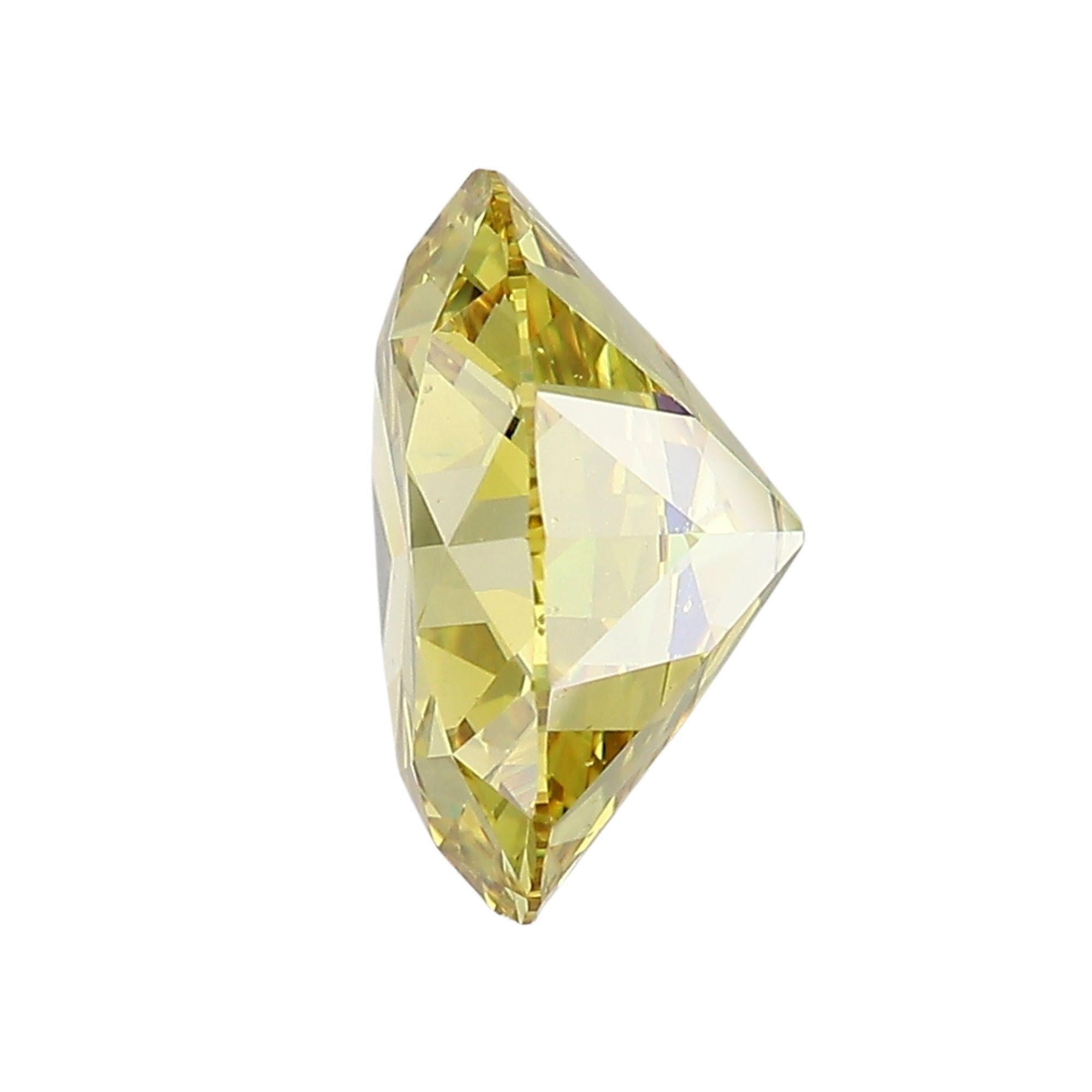 Diamant libre certifié GIA de 4,65 carats de couleur jaune foncé SI1 Old Euro Cut Pour femmes en vente