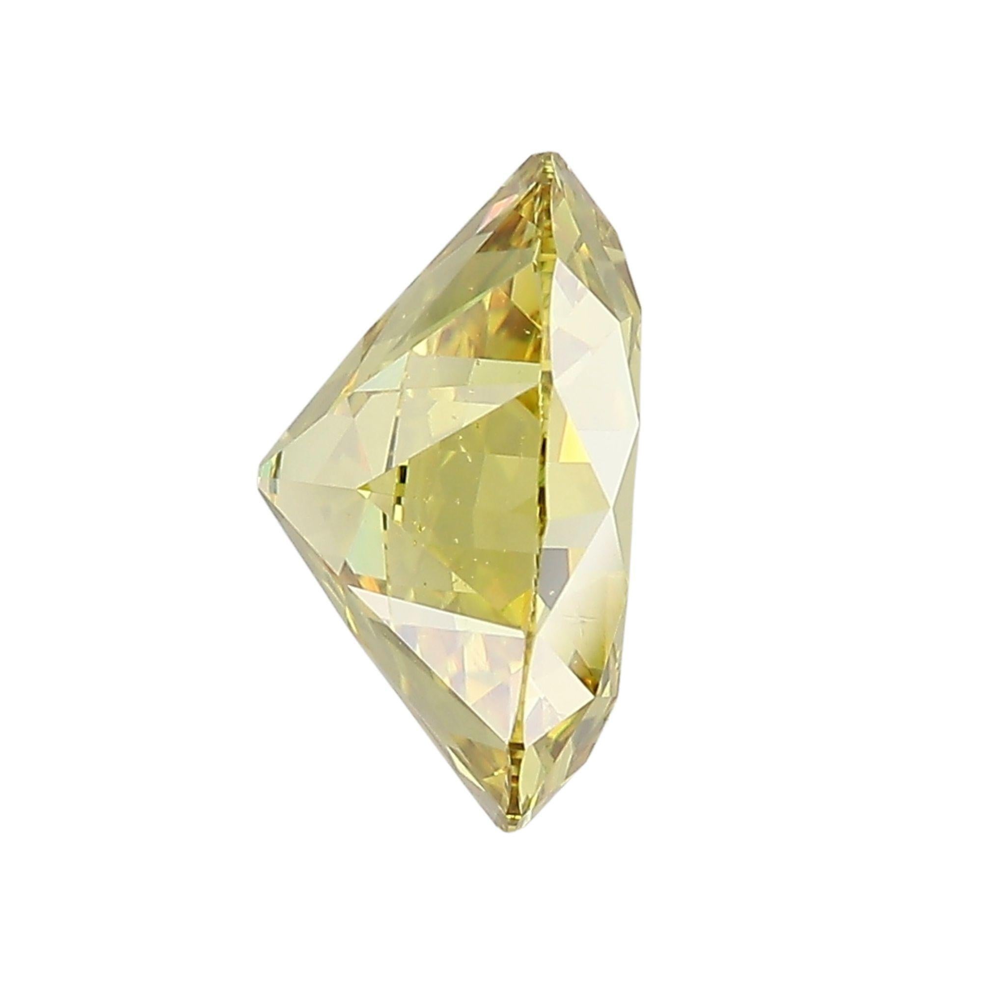 Diamant libre certifié GIA de 4,65 carats de couleur jaune foncé SI1 Old Euro Cut en vente 2