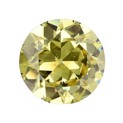 Diamant libre certifié GIA de 4,65 carats de couleur jaune foncé SI1 Old Euro Cut