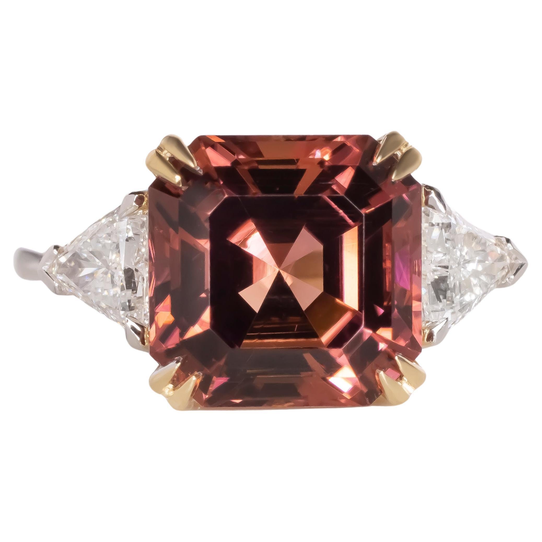 GIA Certified 4.65 Carat Red Spinel Diamond Ring