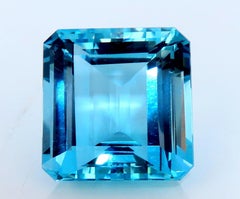 GIA Certificado 46.87ct Azul Natural Corte Esmeralda Aguamarina Magnífico