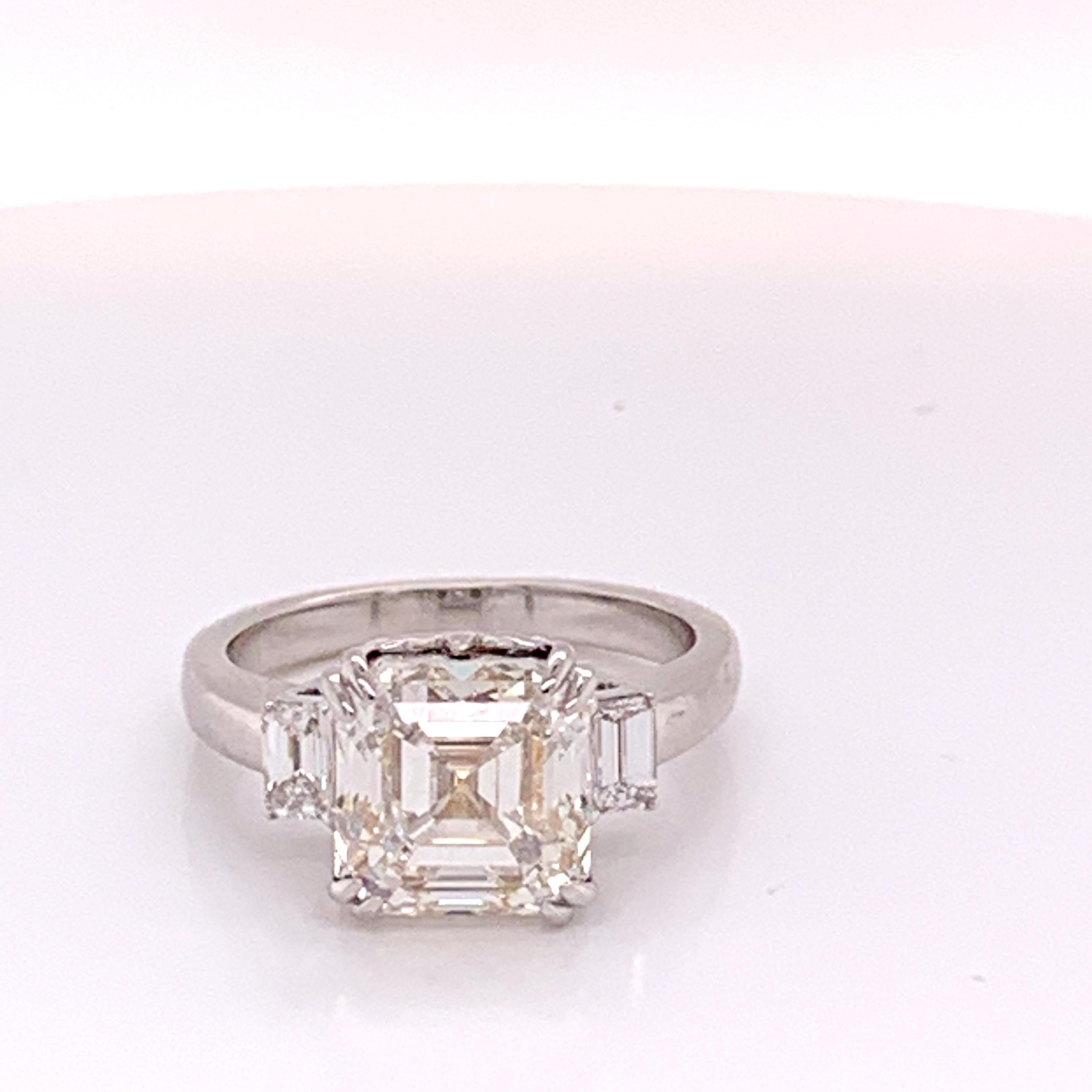 Asscher Cut GIA Certified 4.69 Carat Diamond Ring