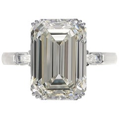 GIA Certified 4 Carat Emerald Cut Diamond Ring