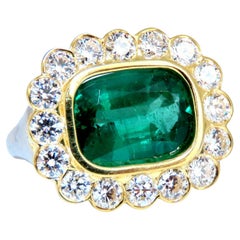 GIA Certified: 4.70ct Natural Emerald Diamonds Ring 18kt Cluster 'F2'