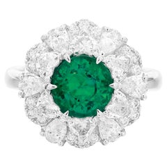 Certificado GIA 4.74 Ct. VIVID GREEN Insignificante Anillo de Diamantes Esmeralda al Aceite