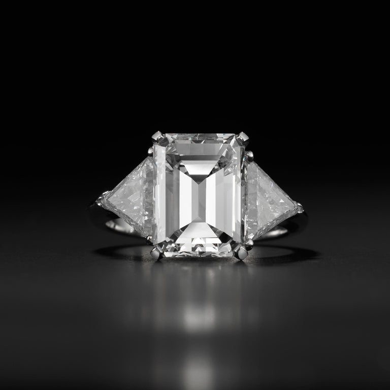 GIA Certified 4.75 Carat J VS1 Emerald-Cut Diamond Ring in Platinum For ...
