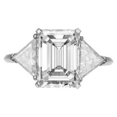 GIA-zertifizierter Diamantring aus Platin mit 4,75 Karat J VS1 im Smaragdschliff