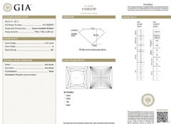 GIA Certified 4.77 Carat Princess Cut Diamonds Ring G/SI-1 Platinum Classic*