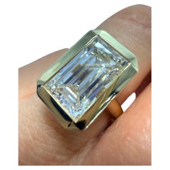 GIA certified 4.78ct Emerald cut diamond ring RARE VS1