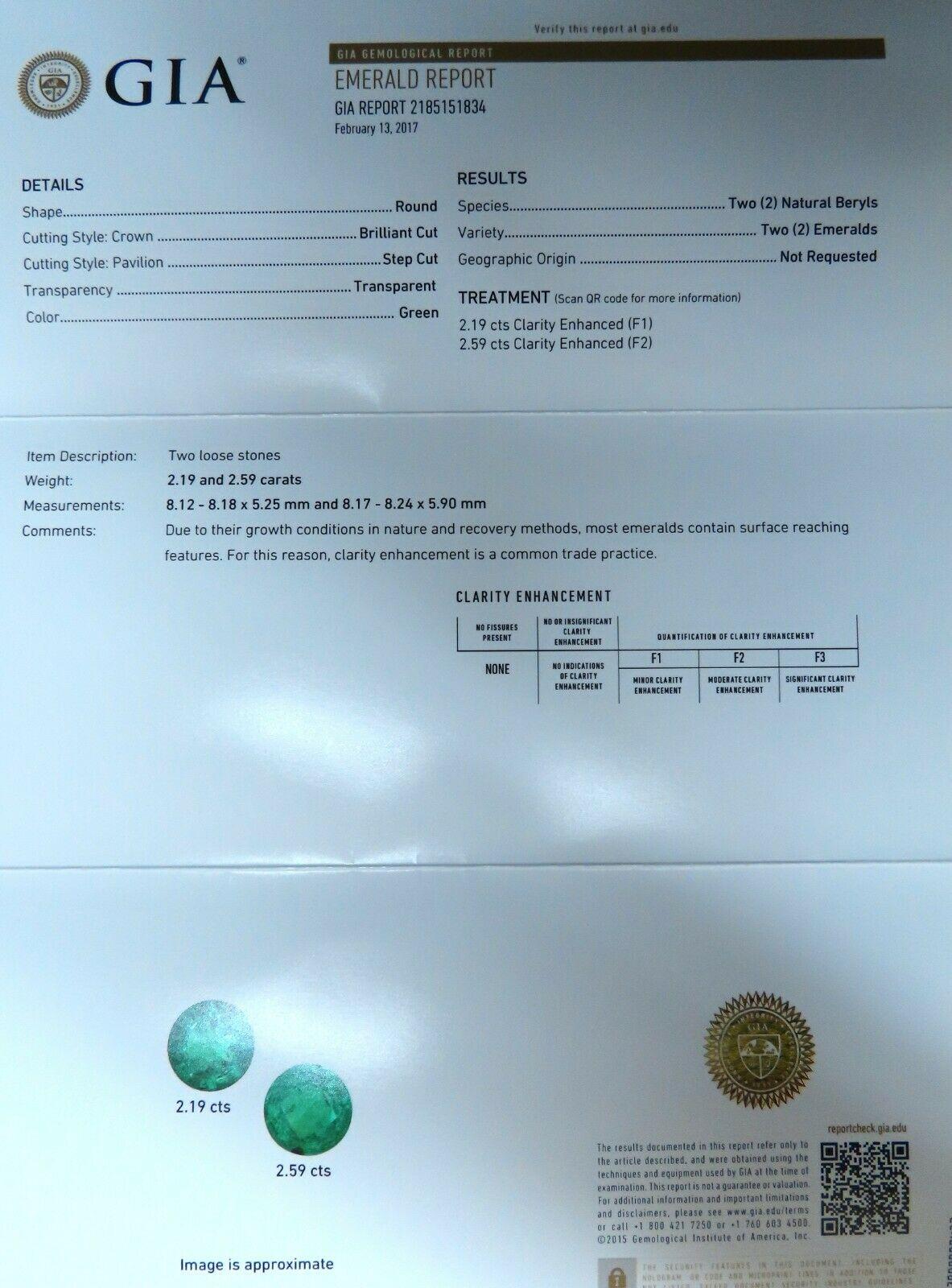 GIA Certified 4.78ct Natural Round Emeralds Diamond Earrings 14kt Cluster Halo In New Condition For Sale In New York, NY