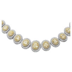 GIA Certified 48 Carat Riviera Diamond Platinum Necklace