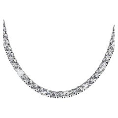 GIA Certified 48 Carat Riviera Diamond Platinum Necklace