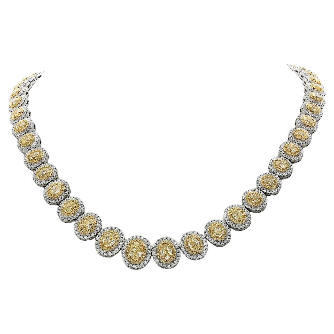 GIA Certified 48 Carat Riviera Diamond Platinum Necklace For Sale