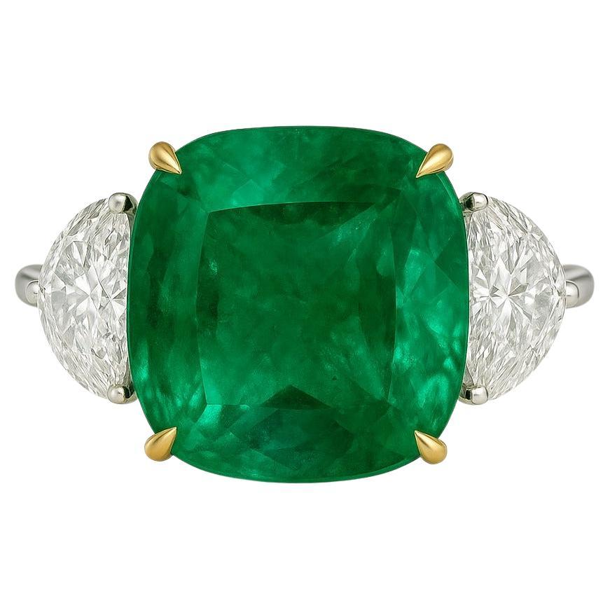 GIA Certified 4.80 Carat Colombian Emerald & Diamond Ring