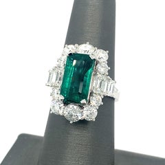 GIA Certified 4.80 Carat Emerald Diamond Cocktail Ring