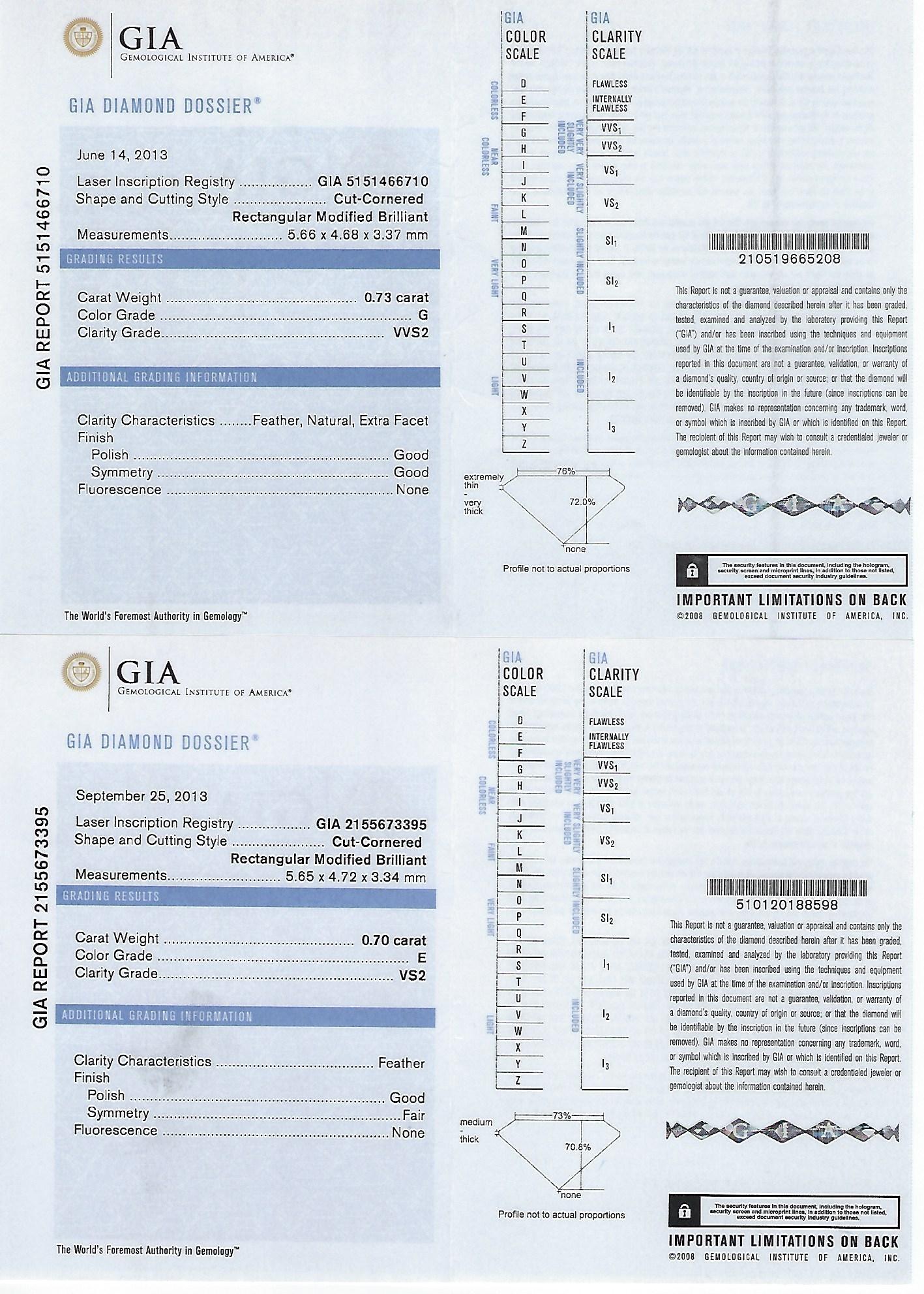 Goldring mit GIA-zertifiziertem 4,81 Karat Diamanten mit fünf Steinen im Radian-Schliff im Angebot 5