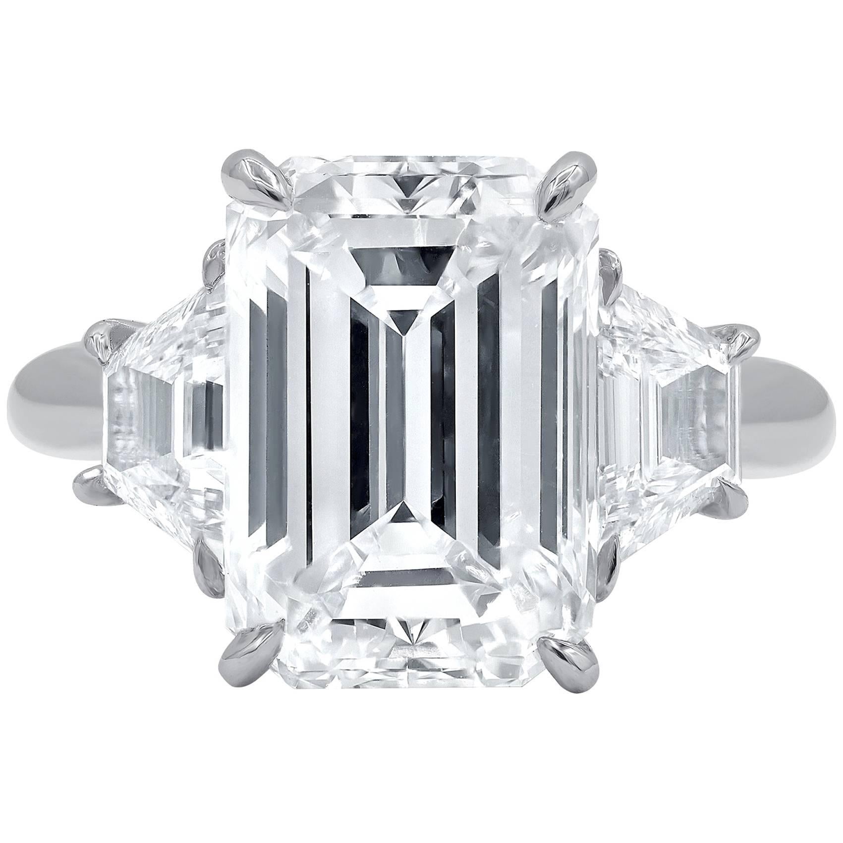 GIA Certified 4.83 Carat H-VS1 Emerald Cut Diamond Ring