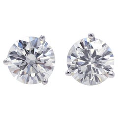 GIA Certified 4.85 Carat J SI1 Round Diamond Stud Earrings