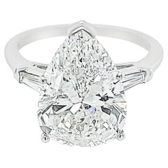 GIA-zertifizierter Diamantring mit 4,88 Karat im Birnenschliff