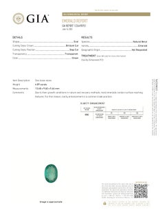 GIA Certified 4.89 Carat F2 Oval Shape Emerald