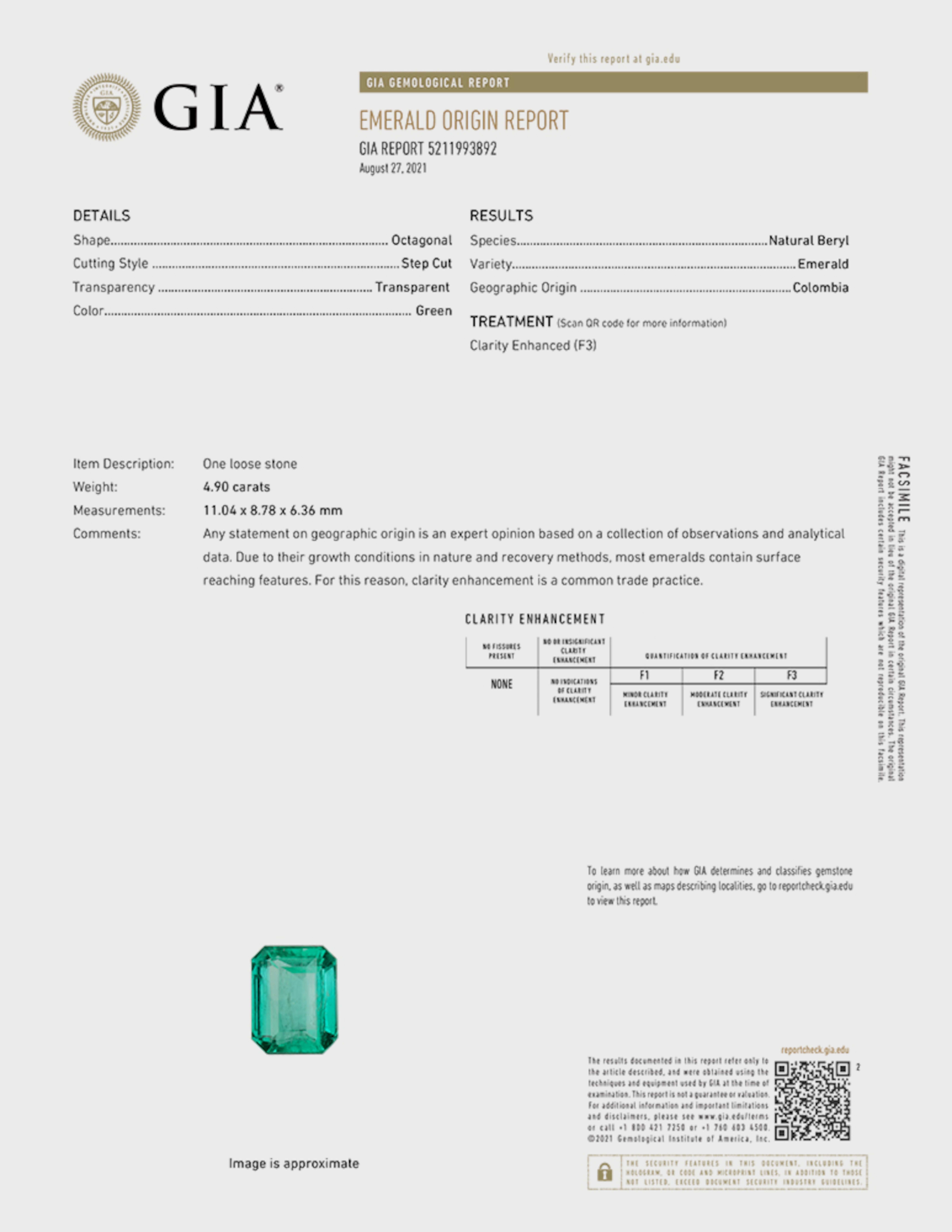 Bague en diamant certifié GIA de 4,90 carats d'émeraude verte de Colombie Neuf - En vente à Chicago, IL