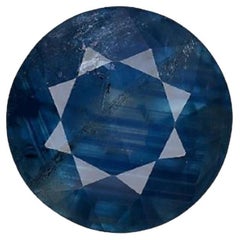 GIA Certified 4.91 Carat Round Shape Blue Sapphire