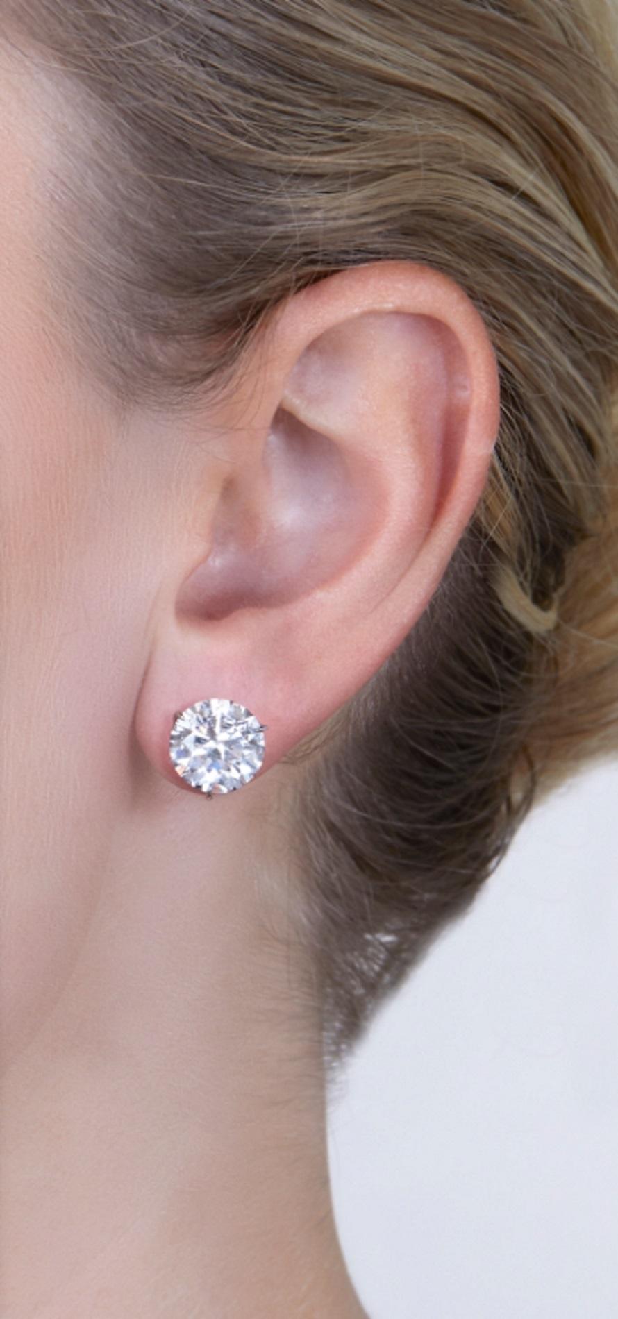 GIA Certified 4.91 Carat Round Brilliant Cut Diamond Studs Internally Flawless 
E Color
VS Clarity
