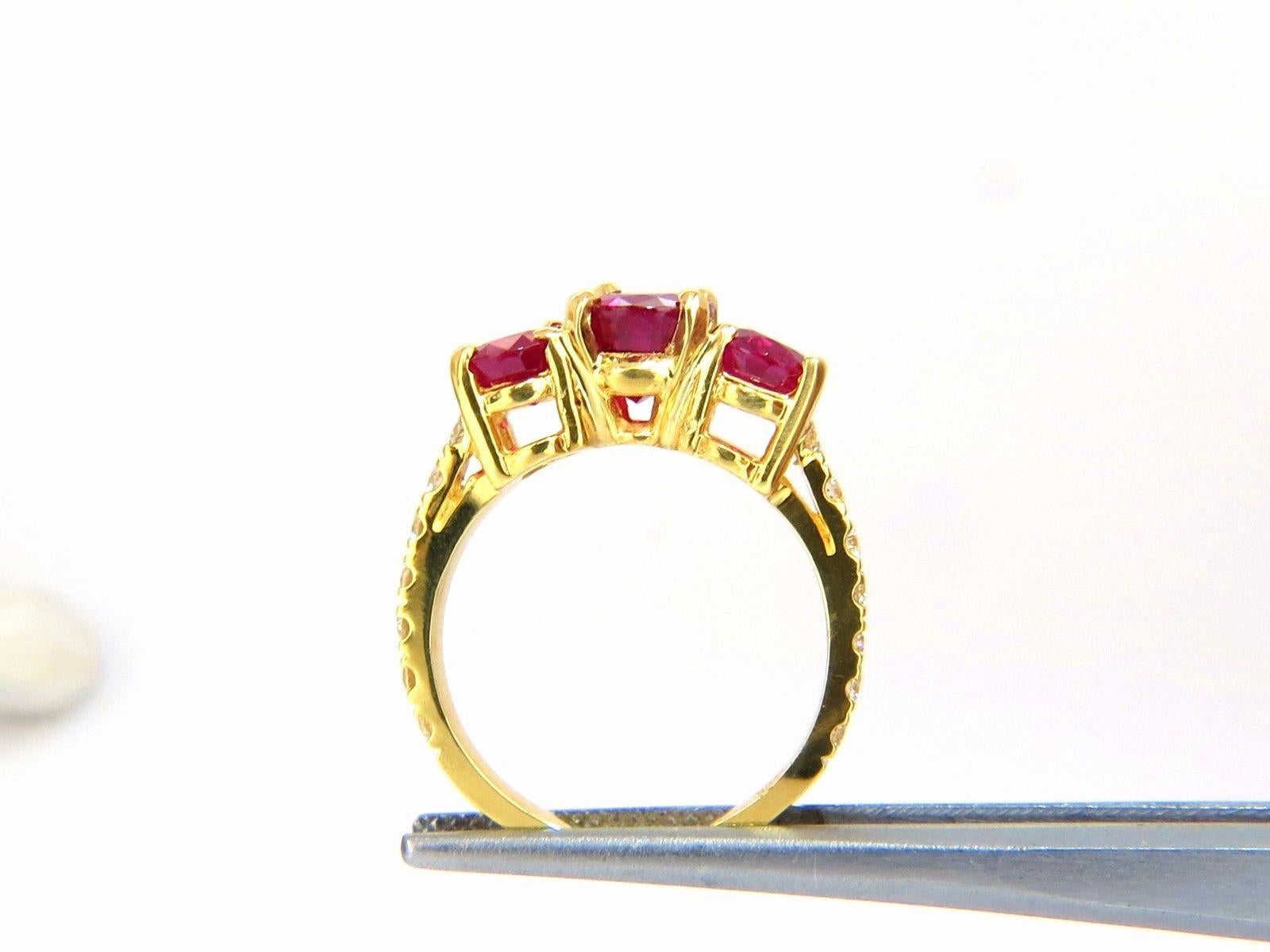 GIA Certified 4.94 Carat Natural Vivid Red Ruby Diamonds Ring 18 Karat Origin In New Condition For Sale In New York, NY