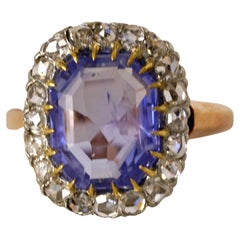 GIA-zertifizierter Ring mit 4,94 Karat natürlichem blauem Saphir