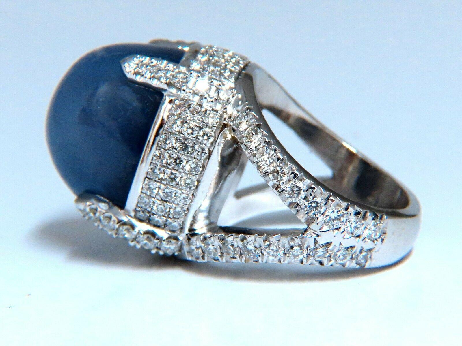 GIA Certified 49.73 Carat No Heat Color Change Star Sapphire Diamonds Ring 18kt For Sale 2