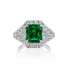 Auction - GIA Certified 4.99 Carat Colombian Emerald and 2.01 Carat Diamond Ring