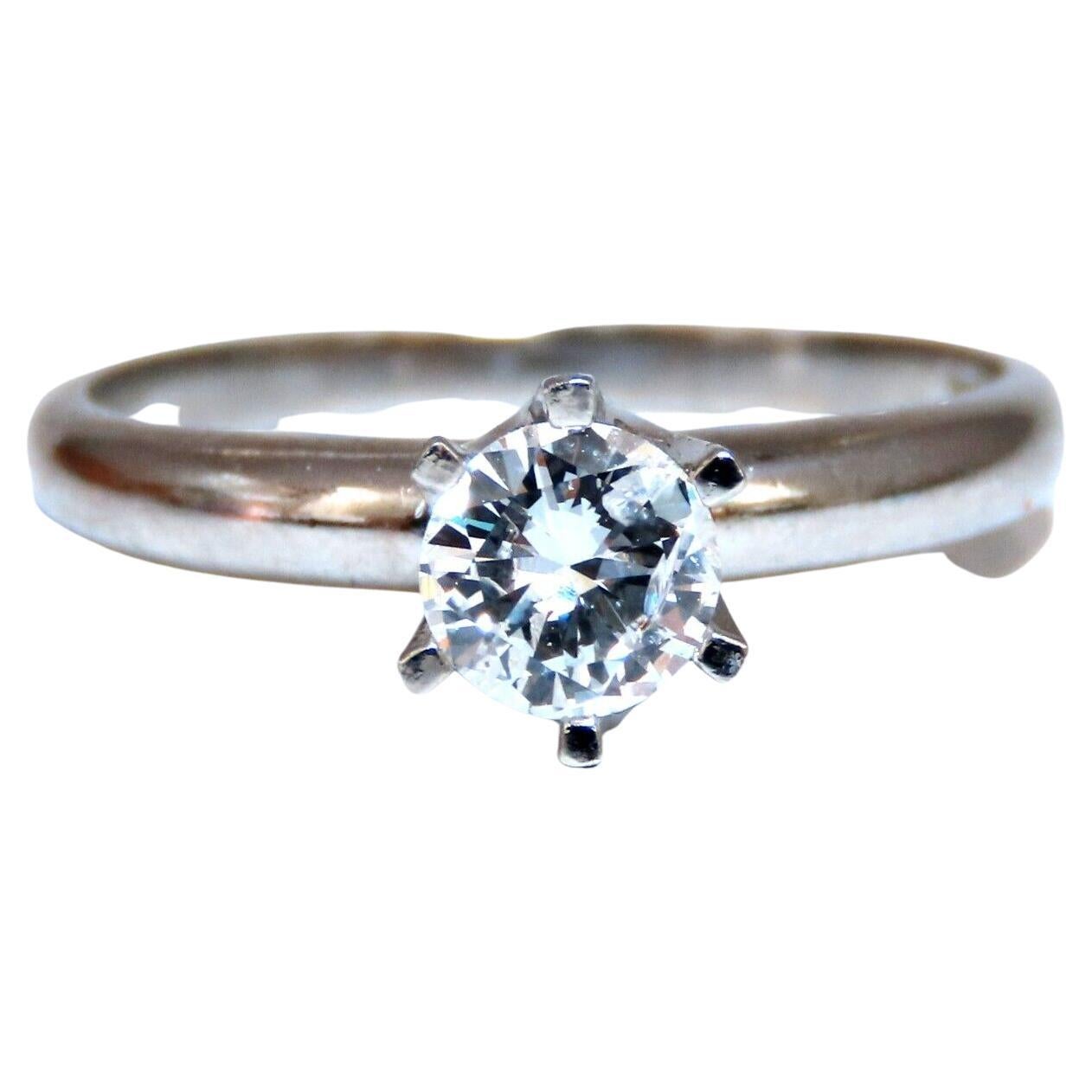 GIA Certified .49 Carat Natural Round Diamond Solitaire Ring E/I2 For Sale