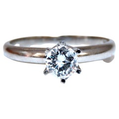 GIA Certified .49 Carat Natural Round Diamond Solitaire Ring E/I2