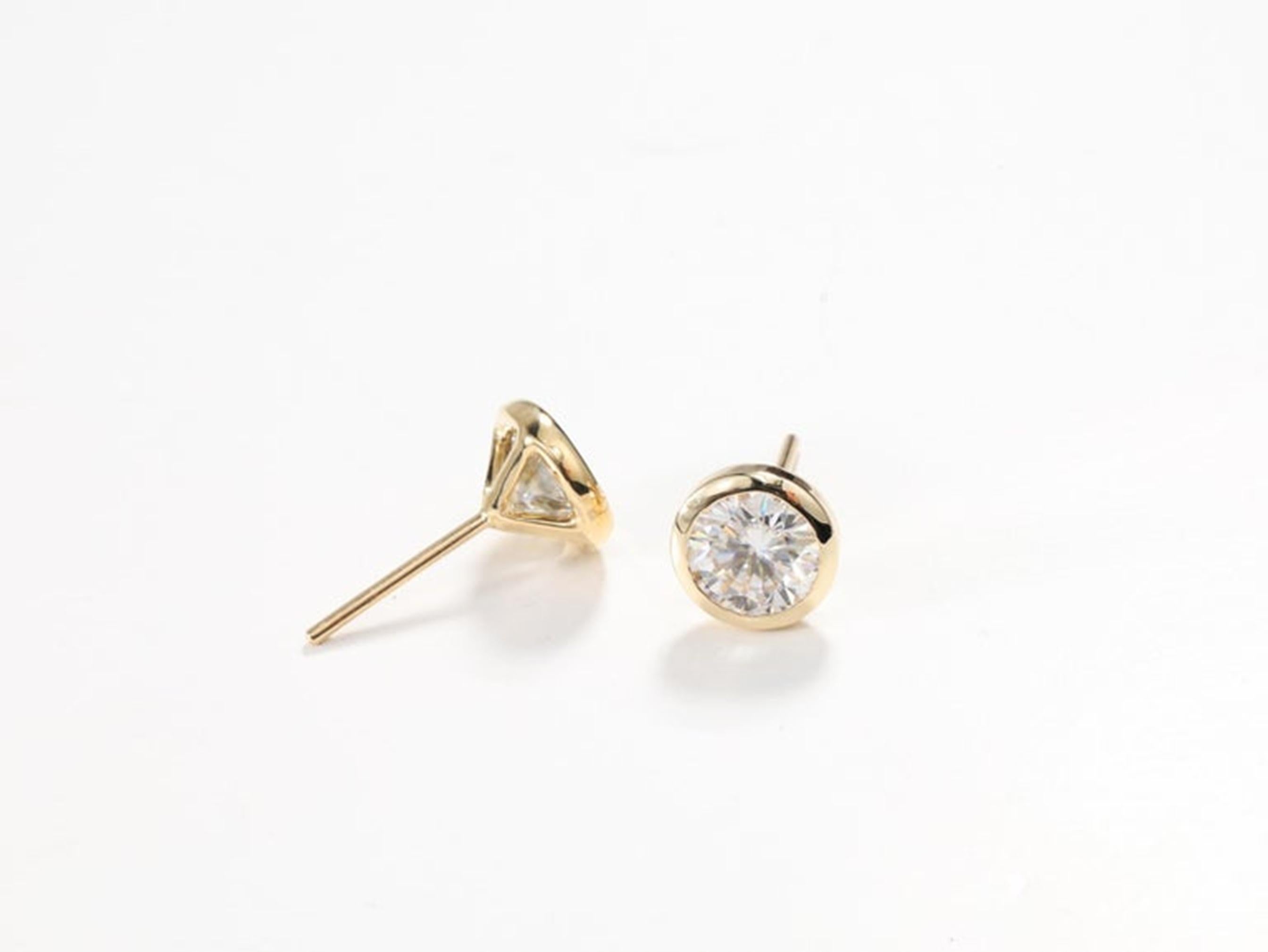 GIA-Bericht zertifizierte G VS 4 TCW Diamant-Ohrstecker im Rundschliff, Close Setting im Angebot 3