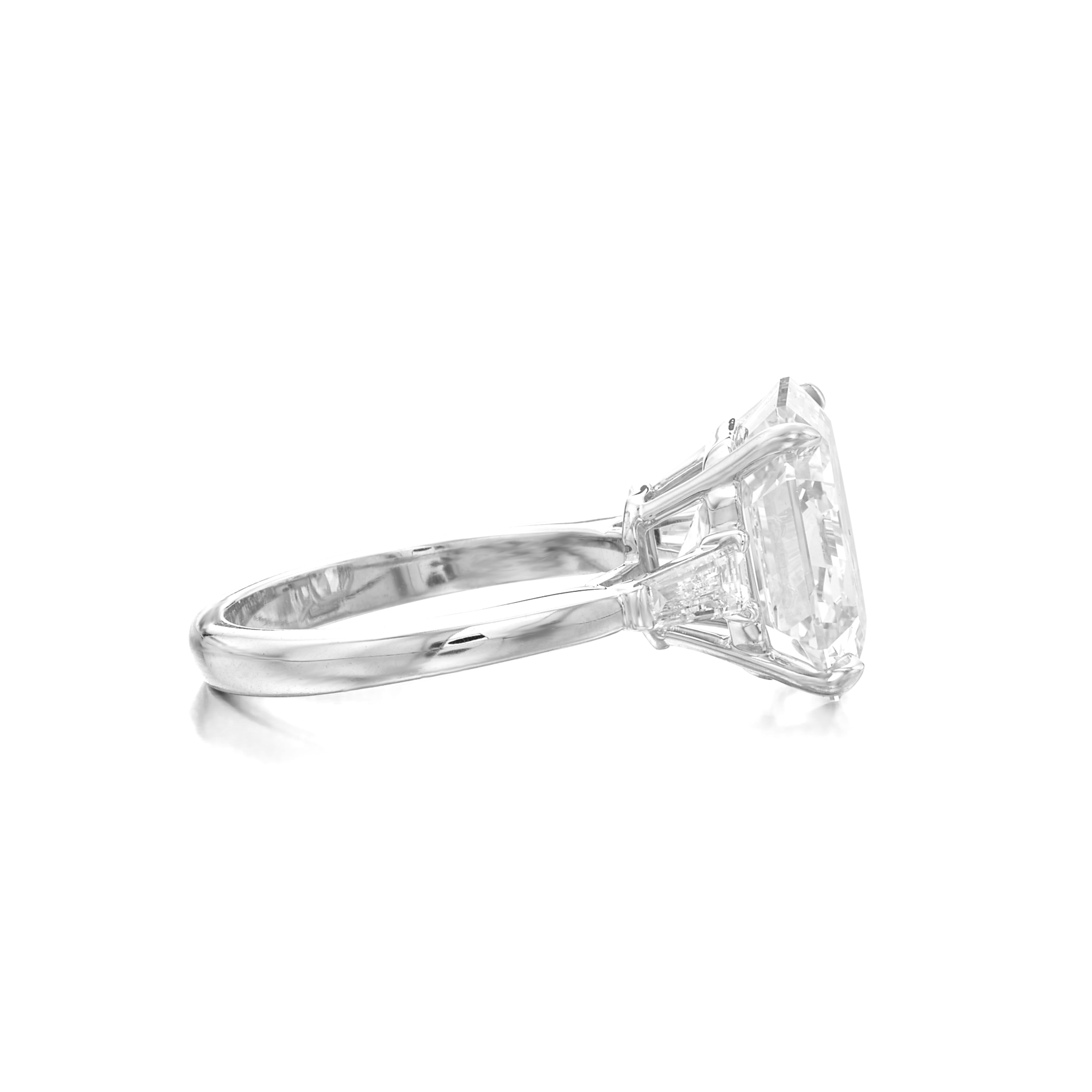 Taille Asscher Bague à diamant Asscher de 5 carats certifiée par le GIA en vente