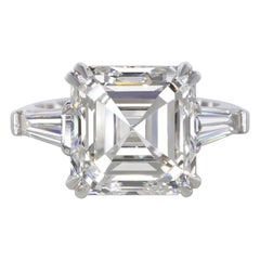 GIA Certified 4.50 Carat Asscher Cut Diamond Solitaire Engagement Ring
