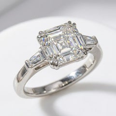 GIA Certified 5 Carat Asscher Cut VVS2 Clarity Diamond Ring in Platinum