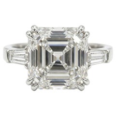 GIA Certified 5 Carat Asscher Cut VVS2 Clarity Diamond Ring in Platinum