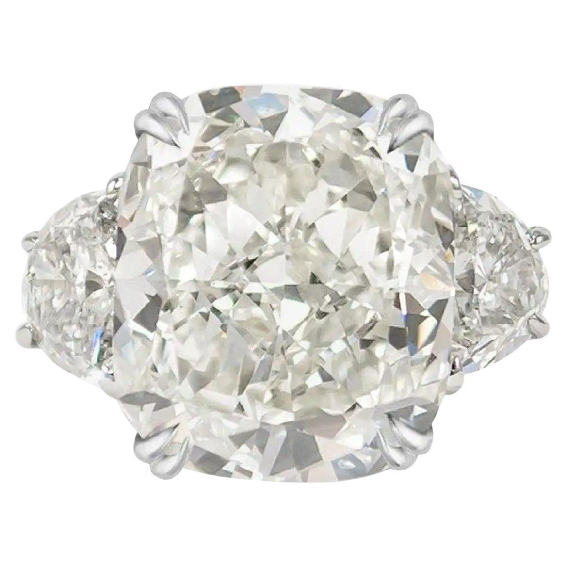 Bague en diamant certifié GIA 5 carats taille coussin FLAWLESS