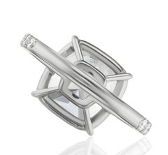 GIA Certified 5.02 Carat Cushion Cut Diamond Solitaire Ring with pavé