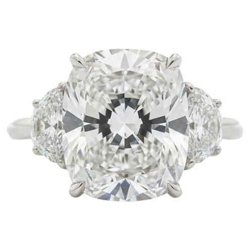 GIA Certified 5 Carat Cushion Diamond Platinum Engagement Ring