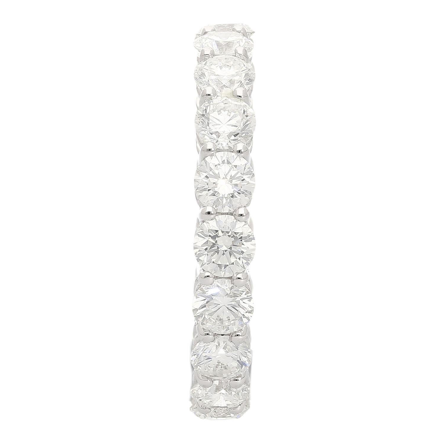 GIA Certified 5 Carat D/VS1 Diamond Wedding Eternity Band Ring in 18K White Gold For Sale 1