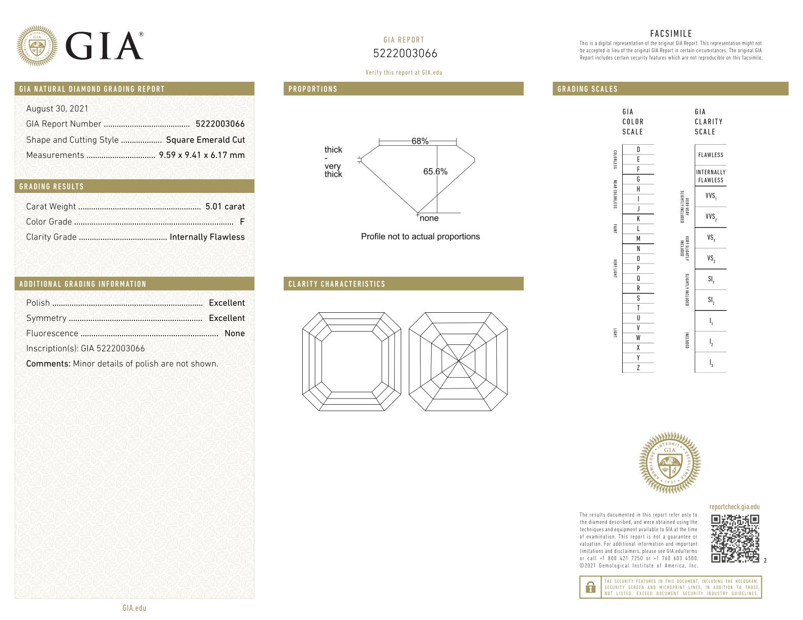 Femenino o masculino Anillo de tres piedras con diamantes de 5 quilates certificado por el GIA Sin defectos